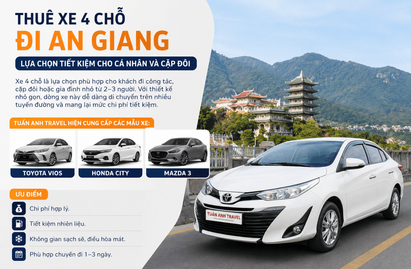 Thuê Xe Đi An Giang Có Tài Xế Giá Rẻ, Xe 4–45 Chỗ Uy Tín | Tuấn Anh Travel